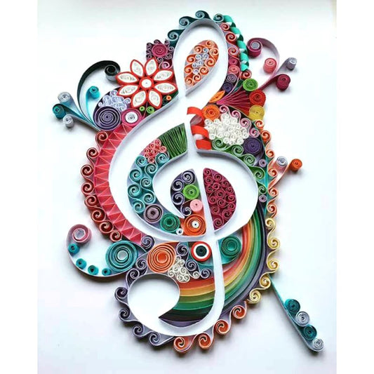 5D Diy Diamond Painting Kit Full Round Beads Music Note