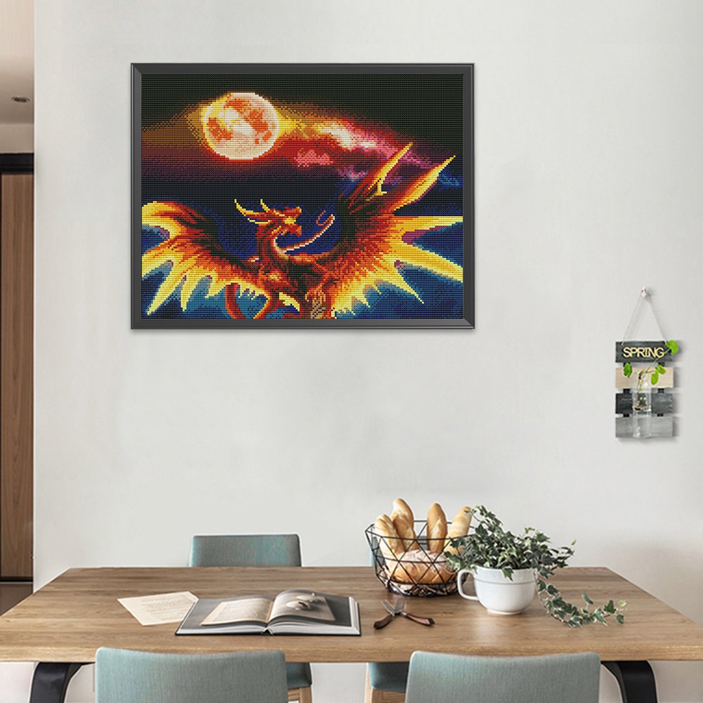 11CT Stamped Cross Stitch - Dragon(36*46CM) B