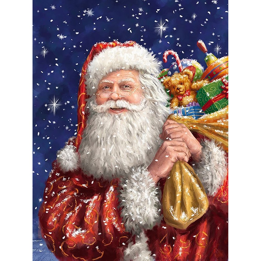 5D Diy Diamond Painting Kit Full Round Beads Santa Claus