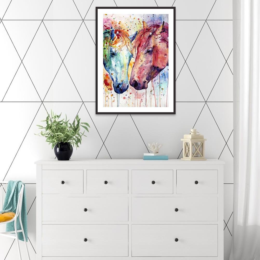 Diamond Painting - Full Round - 2 Horses