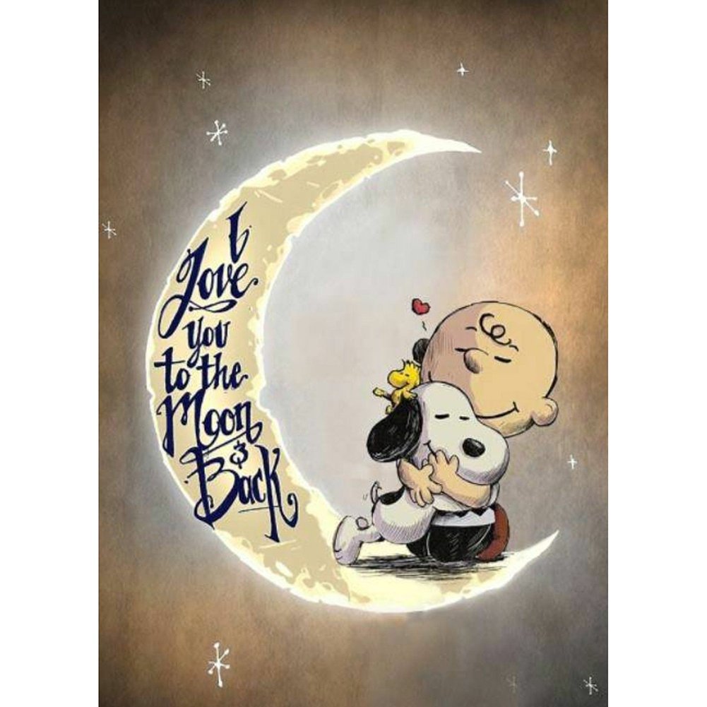 5D Diy Diamond Painting Kit Full Round Beads Moon Cartoon