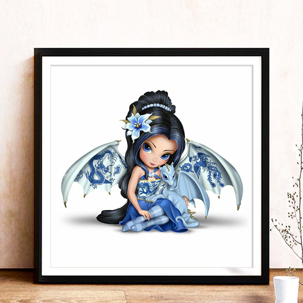 5D DIY Diamond Painting Kit - Full Round - Cute Big Eyes Doll B