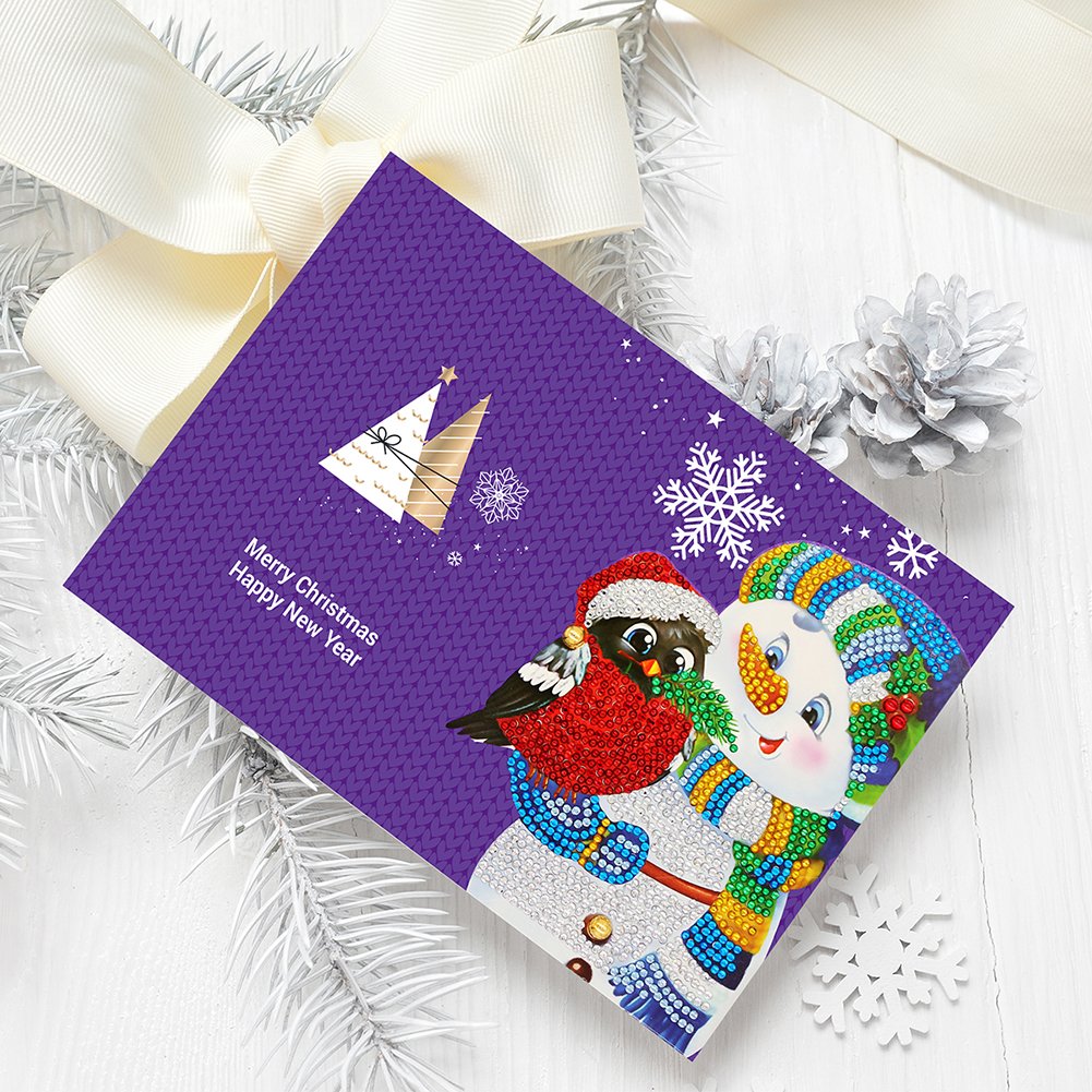 DIY Diamond Painting Greeting Card - Snowman C