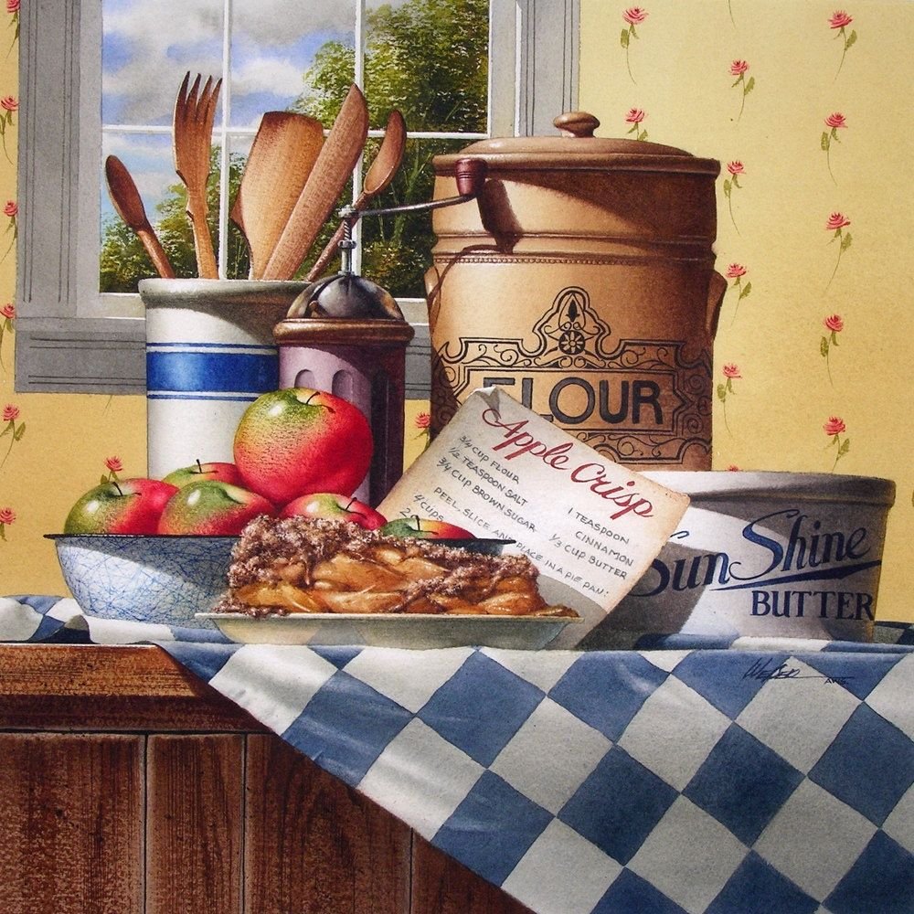 5D Diy Diamond Painting Kit Full Round Beads Apple Crisp Baking Kitchen