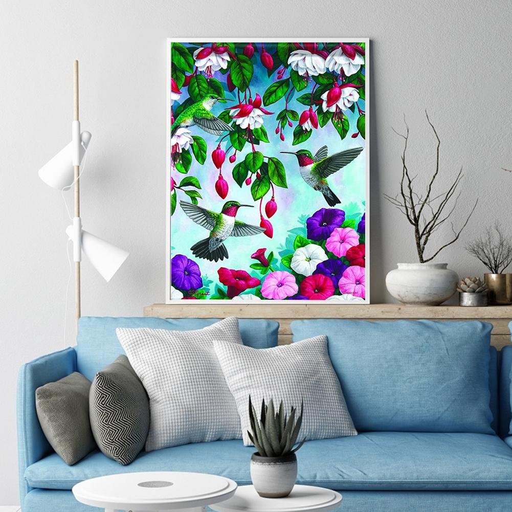 Diamond Painting - Full Round - Flower Bird E