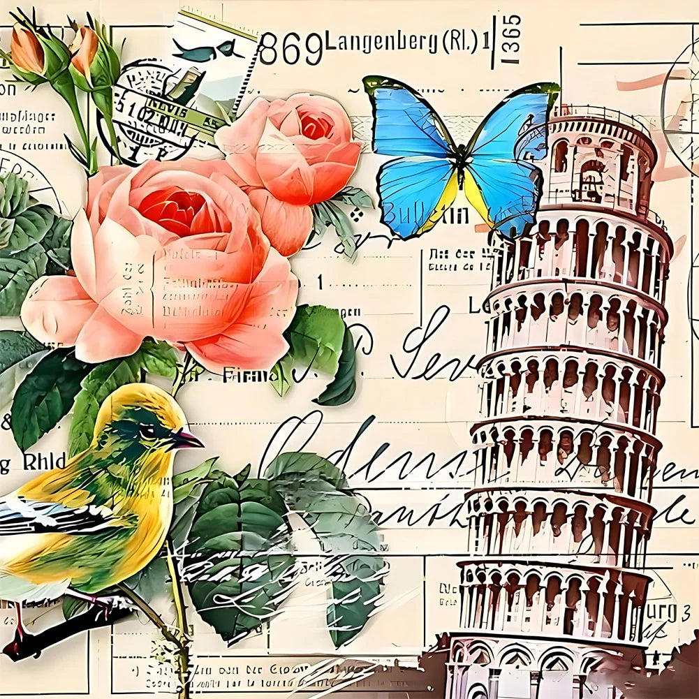Diamond Painting - Full Round / Square - Leaning Tower of  Pisa Stamp