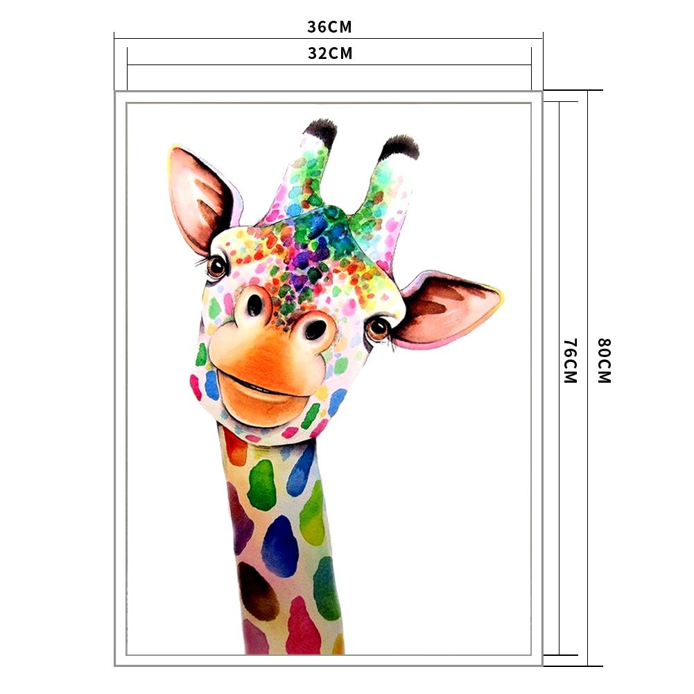 11ct Stamped Cross Stitch - Colorful Giraffe(36*46cm)