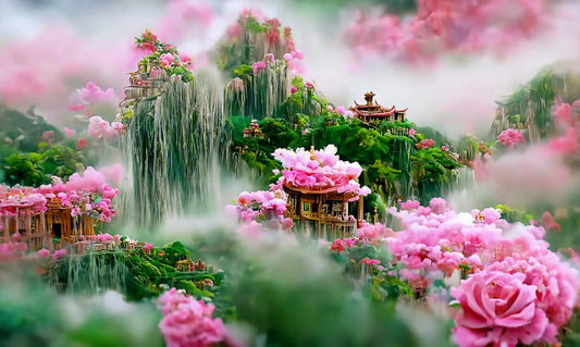 Full Round/Square Diamond Painting Kits | Flower Castle A 40x70cm 50x80cm