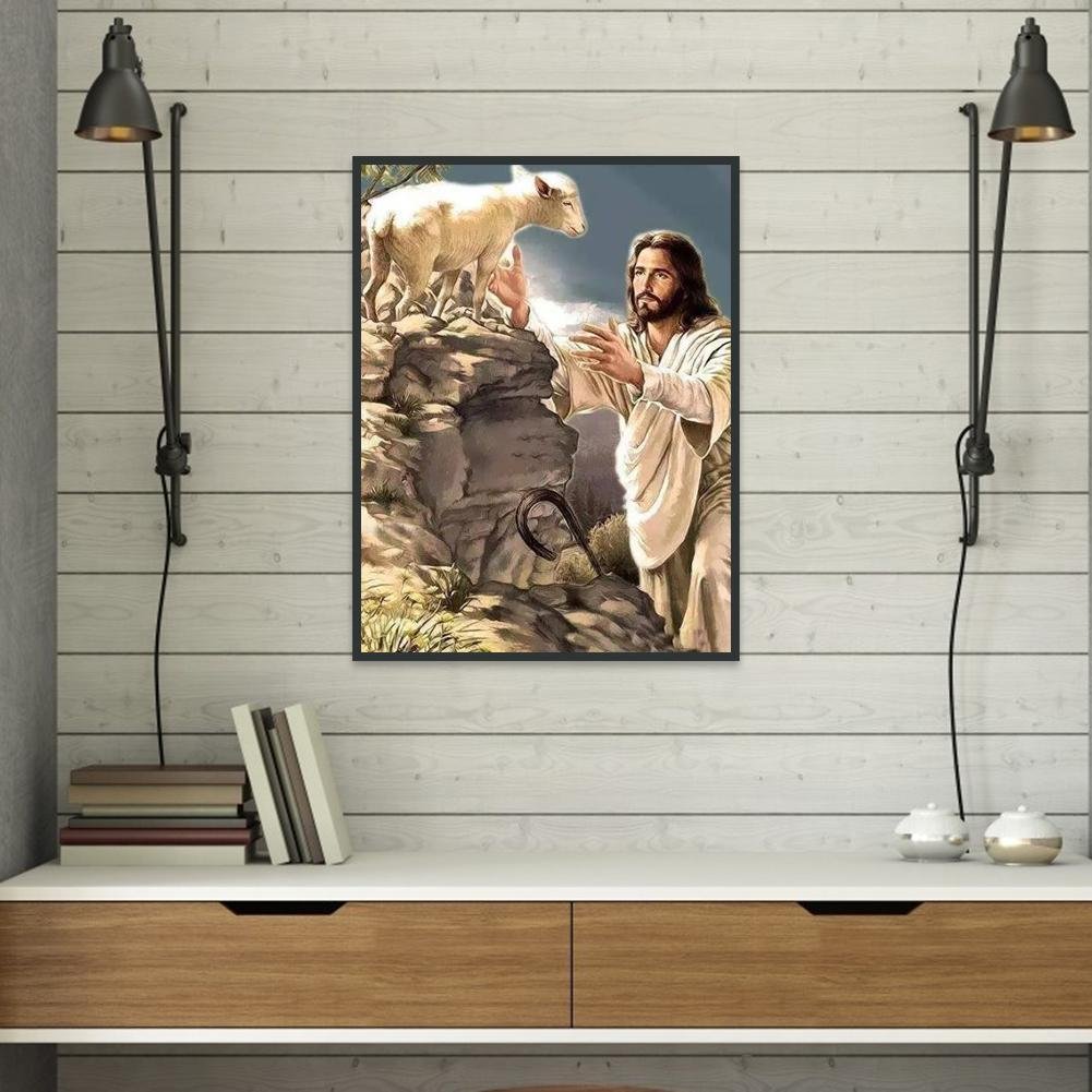 Diamond Painting - Full Round - Jesus Sheep