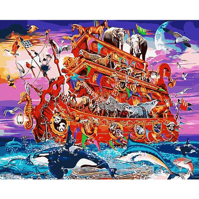 Oil Painting By Numbers Kits Animal World Hand Painted Canvas Wall Picture Home Decor
