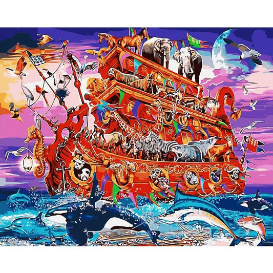 Oil Painting By Numbers Kits Animal World Hand Painted Canvas Wall Picture Home Decor
