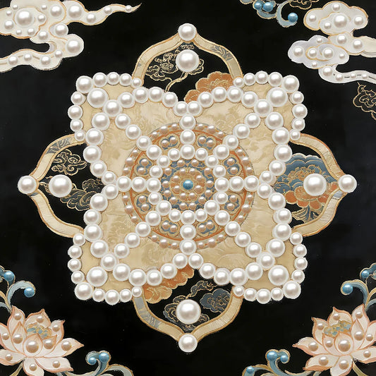 DIY Pearl Painting With Frame - Handmade Self-Adhesive Pearls - Mandala (30*30cm) E