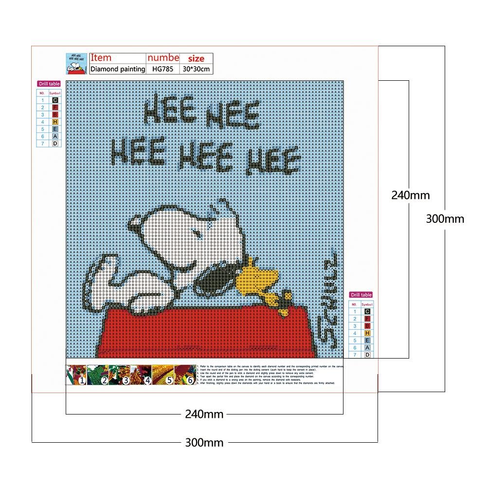 5D DIY Diamond Painting Kit - Full Round - Sleeping Snoopy
