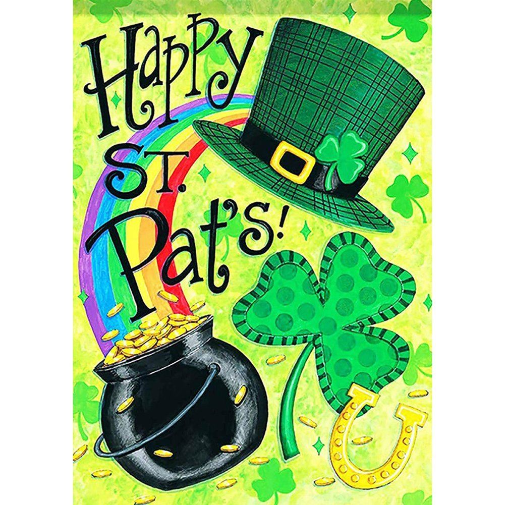 5D Diy Diamond Painting Kit Full Round Beads Happy ST Pats
