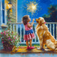 Diamond Painting - Full Round / Square - Dog and Girl H