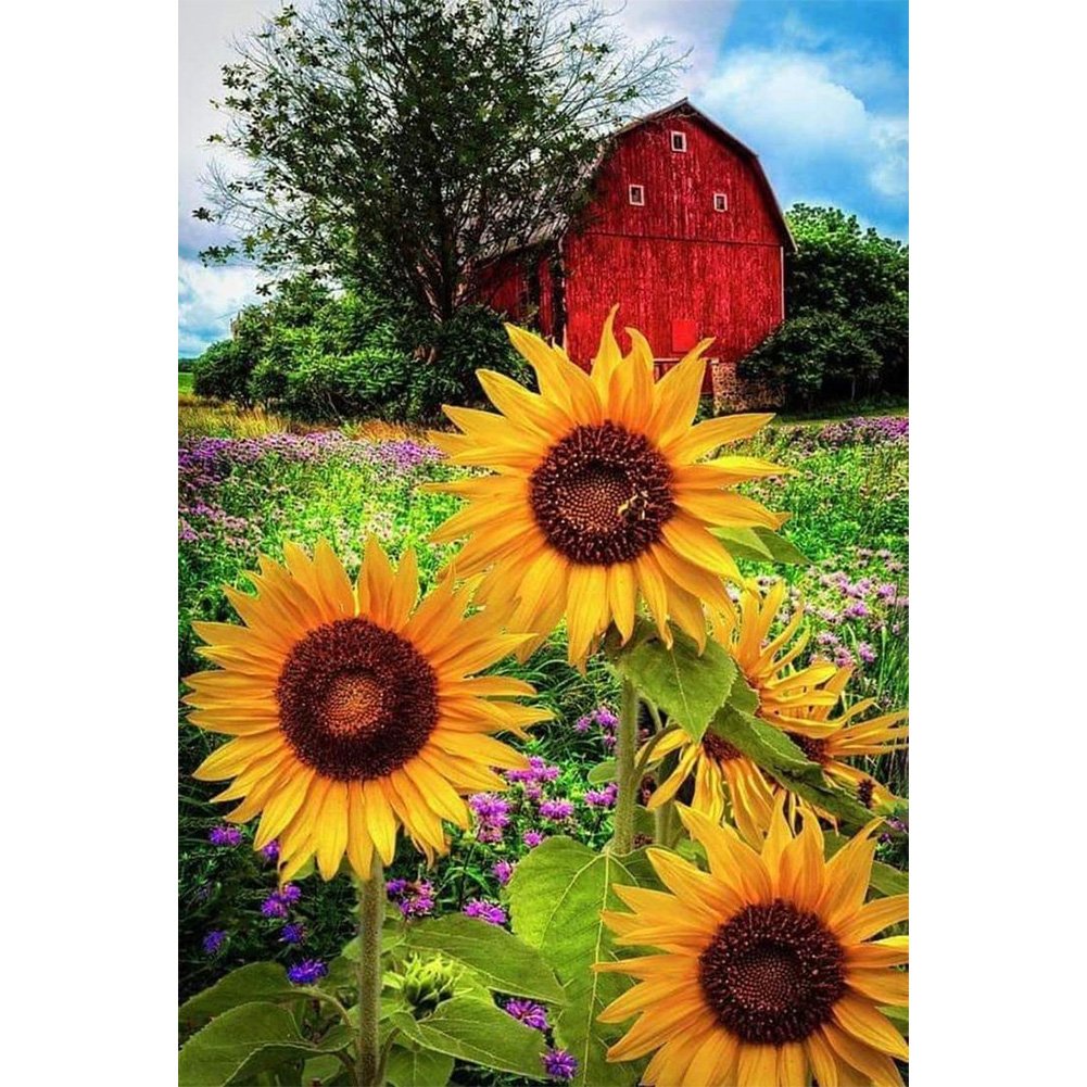 5D Diy Diamond Painting Kit Full Round Beads Sunflowers