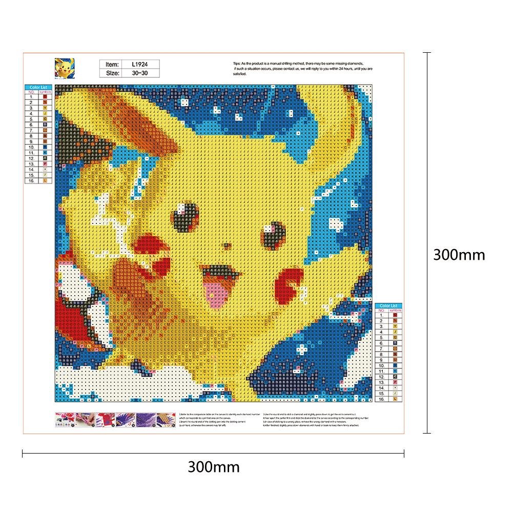 Diamond Painting - Full Round - Cute Pikachu B