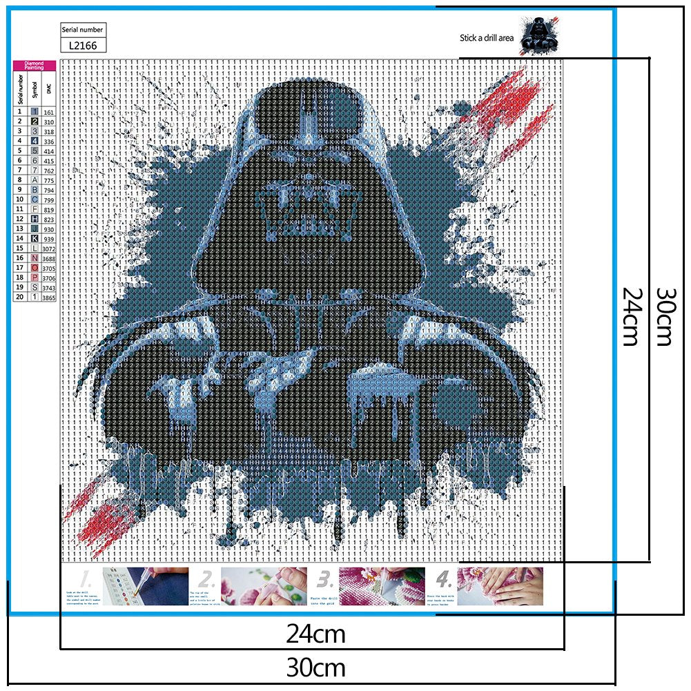 5D Diy Diamond Painting - Full Round - Black Warrior