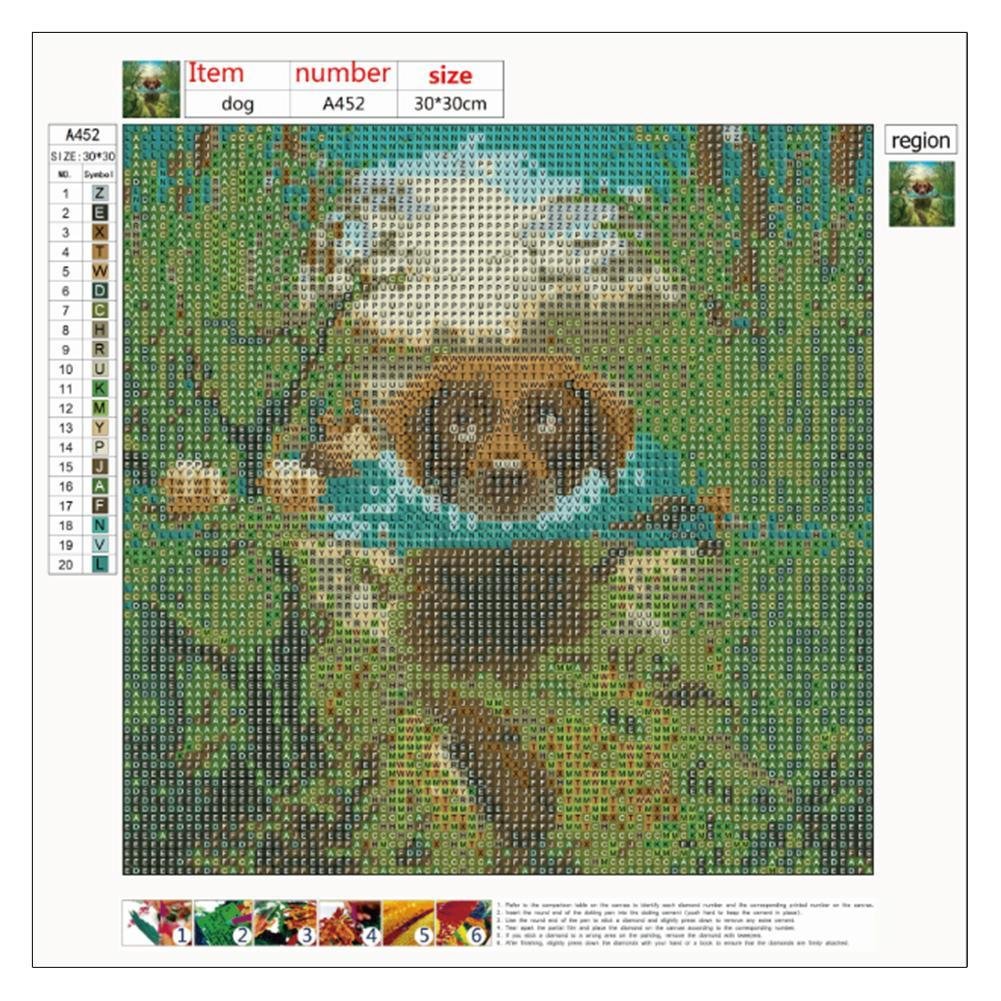 Diamond Painting - Full Round - Swimming Dog 2