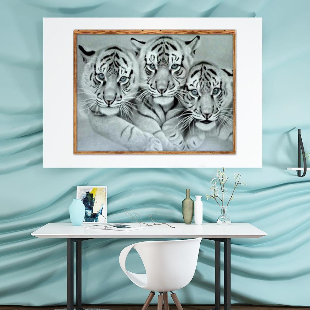 Diamond Painting - Full Round - 3 Tigers