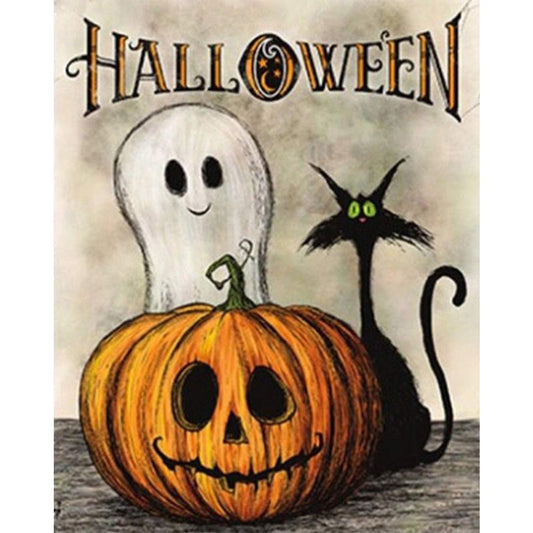Halloween Pumpkin 5D DIY Round Beads Diamond Painting Kit