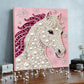 DIY Pearl Painting With Frame - Handmade Self-Adhesive Pearls - Horse (30*30cm) E