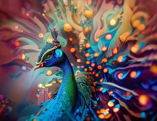 Full Round/Square Diamond Painting Kits | Peacock 50x70cm 60x80cm