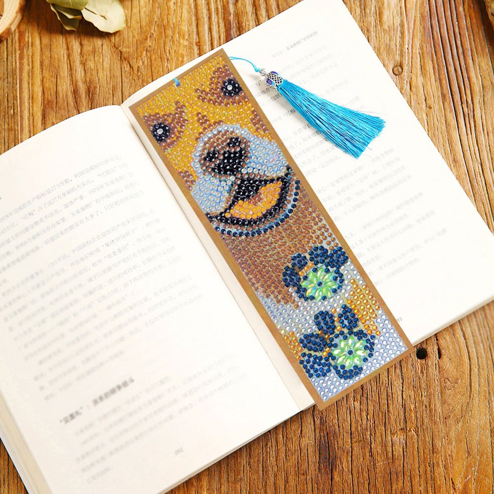 DIY Diamond Painting Bookmark with Tassel Dog