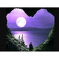 5D Diy Diamond Painting Kit Full Round Beads Purple Night
