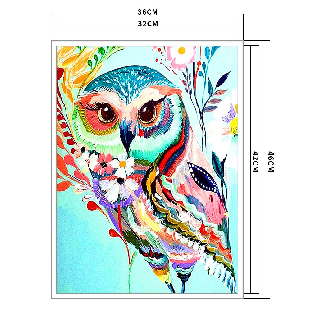 11ct Stamped Cross Stitch - Colorful Owl(36*46cm)