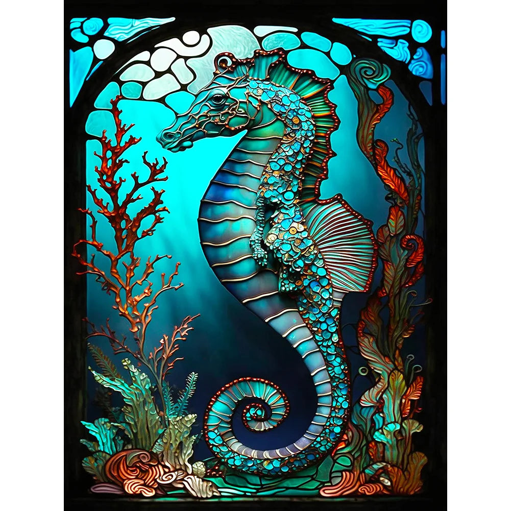5D DIY Diamond Painting - Full Round / Square  - Seahorse Marine Organism C