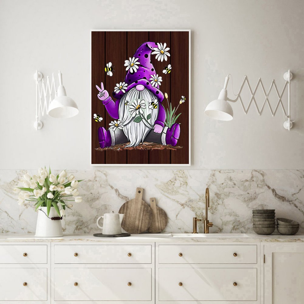 5D DIY Diamond Painting Kit - Full Round - Faceless Gnome A