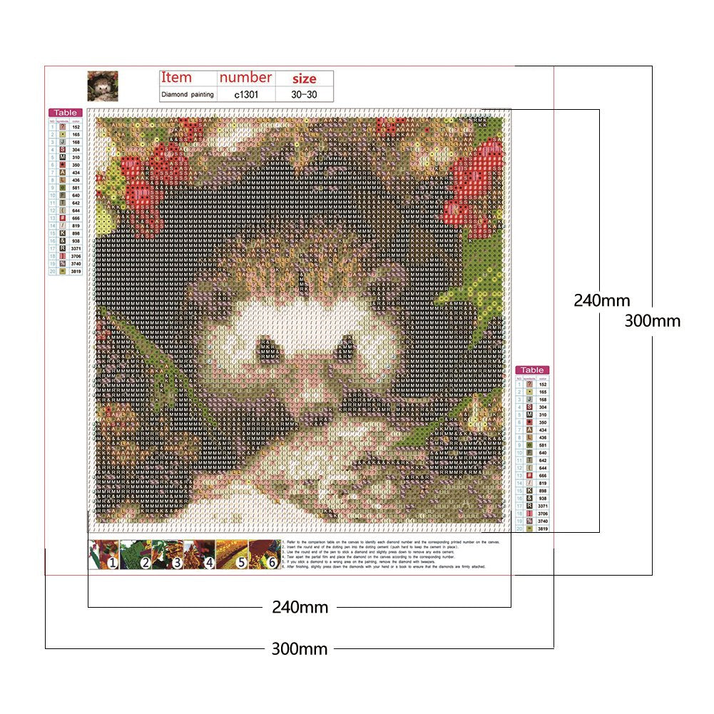 Diamond Painting - Full Round - Hedgehog A