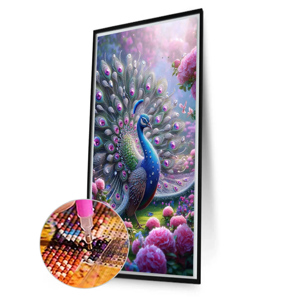 Big Size Diamond Painting - Full Round / Square - Peacock (40*70cm)