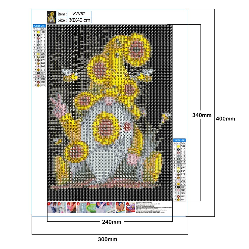 Diamond Painting - Full Round - Faceless Gnome