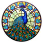 Diamond Painting - Full Round / Square - Stained Glass Peacock