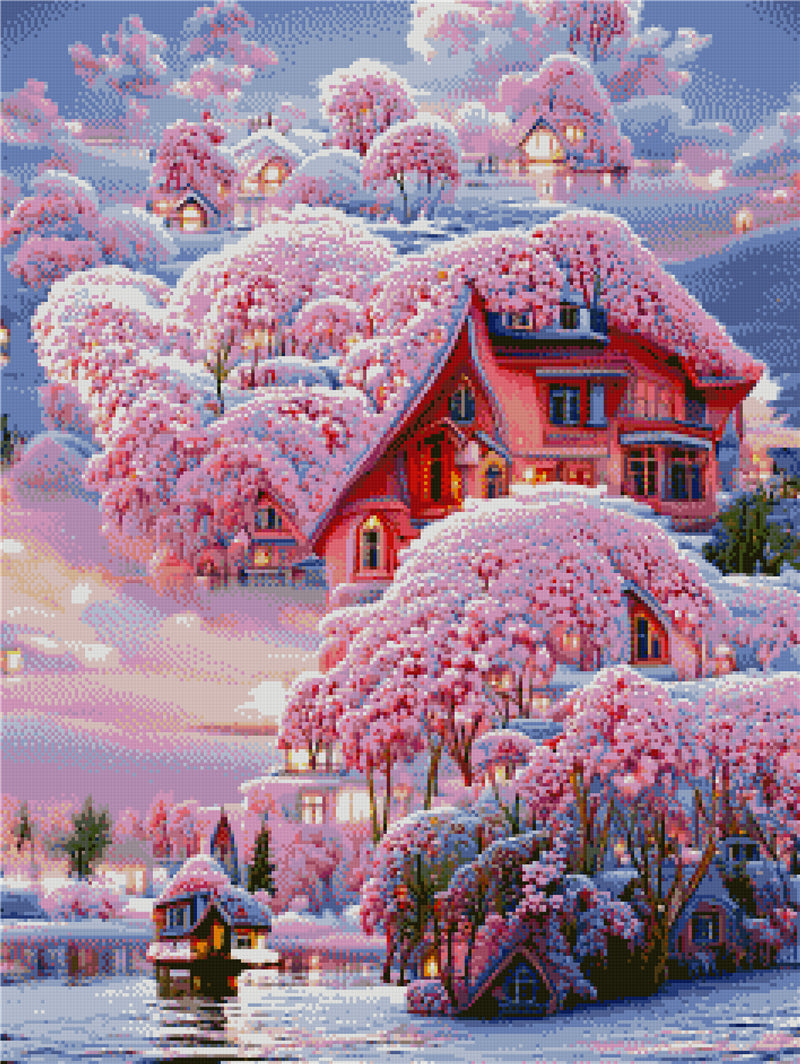 Pink Scenery Dreamlike Diamond Painting