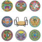 8pcs animals diamond painting cup coaster set with stand