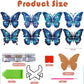 8PCS Blue Butterfly Special Shaped Diamond Painting Coaster Package