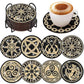 8pcs DIY Diamond Painting Coaster Pattern Acrylic Cup Coaster With Stand