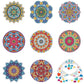 8pcs mandala diamond painting cup coaster set B