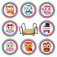 8pcs owl diamond painting cup coaster set with stand
