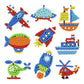 9 Pieces DIY Diamond Art Stickers Kit For Kids Transportation