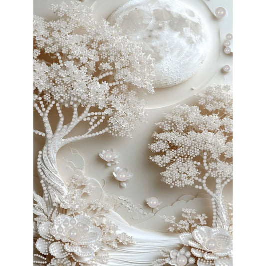 DIY Pearl Painting With Frame - Handmade Self-Adhesive Pearls - Tree(30*40cm)