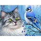 5D DIY Diamond Painting Kit - Full Round - Cat & Bird