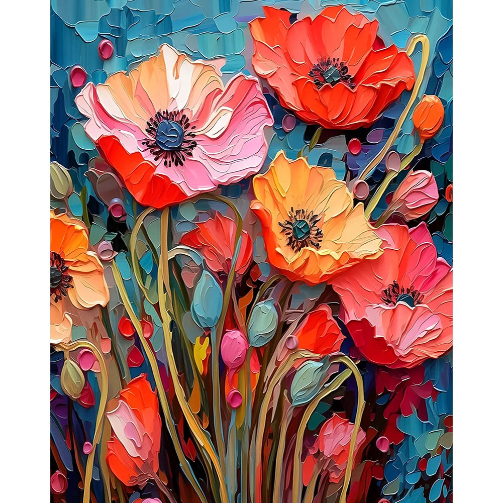 Diamond Painting - Full Round / Square - Poppy Flowers