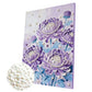 DIY Pearl Painting With Frame - Handmade Self-Adhesive Pearls - Purple flowers (30*40cm)