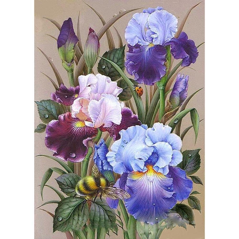 5D Diy Diamond Painting Kit Full Round Beads Flowers