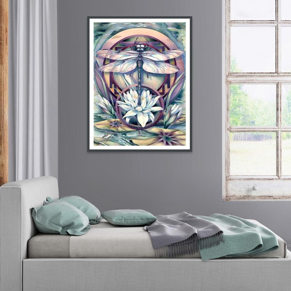 5D DIY Diamond Painting Kit - Full Round - Dragonfly D