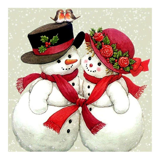 5D Diy Diamond Painting Kit Full Round Beads Snow Man